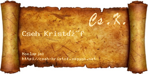 Cseh Kristóf névjegykártya