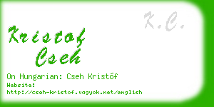 kristof cseh business card